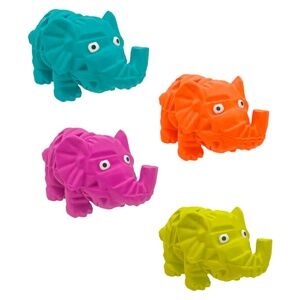 4 Toy lot - Multipet Minipet Latex Elephant 4" Dog Toy w Squeaker Assorted Color